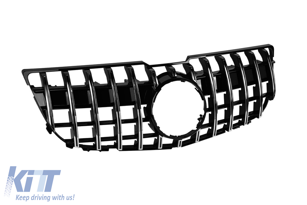Grilă tip GT crom/neagră potrivită pentru Mercedes GLK X204 2013-2015 Performance AutoTuning