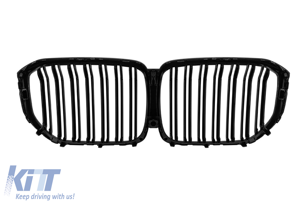 Grile rinichi cu lame duble vopsite în negru, potrivite pentru BMW X5 G05 2019-2022 Performance AutoTuning