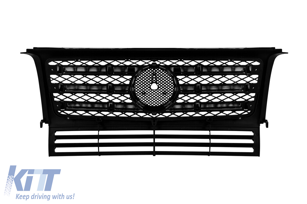 GRILĂ DIN CHROME/NEGRU CU TREI RAYURI POTRIVITĂ PENTRU MERCEDES G CLASS W463 1990-2018 Performance AutoTuning