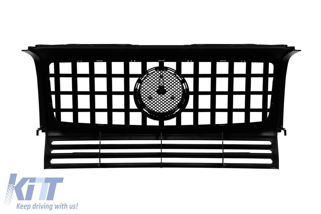Grilă tip GT crom/neagră potrivită pentru Mercedes G-Class W463 1990-2018 Performance AutoTuning