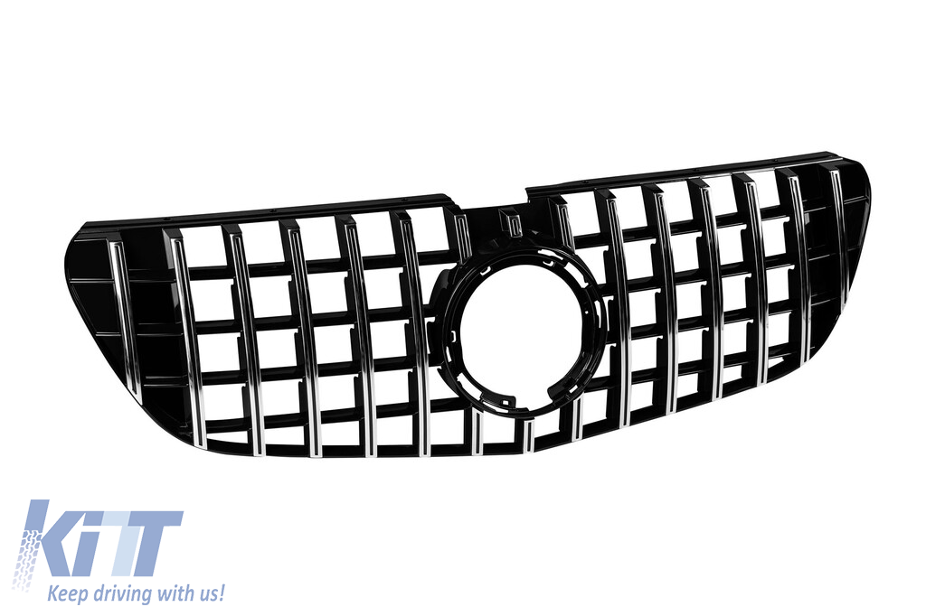 Grilă tip GT crom/neagră potrivită pentru Mercedes Vito W447 2020-2023 Performance AutoTuning