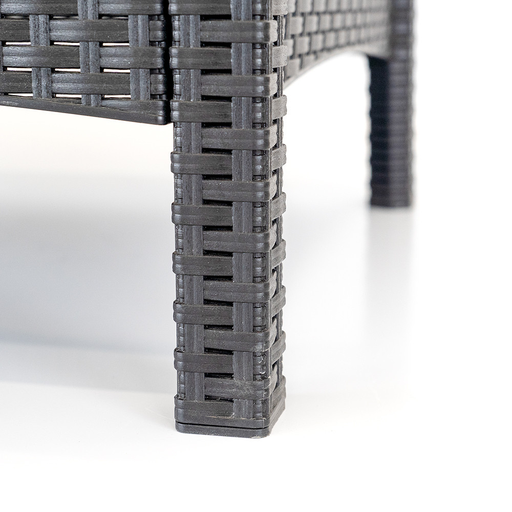 Canapea de grădină Venus cu 3 locuri și perne, grafit, efect ratan