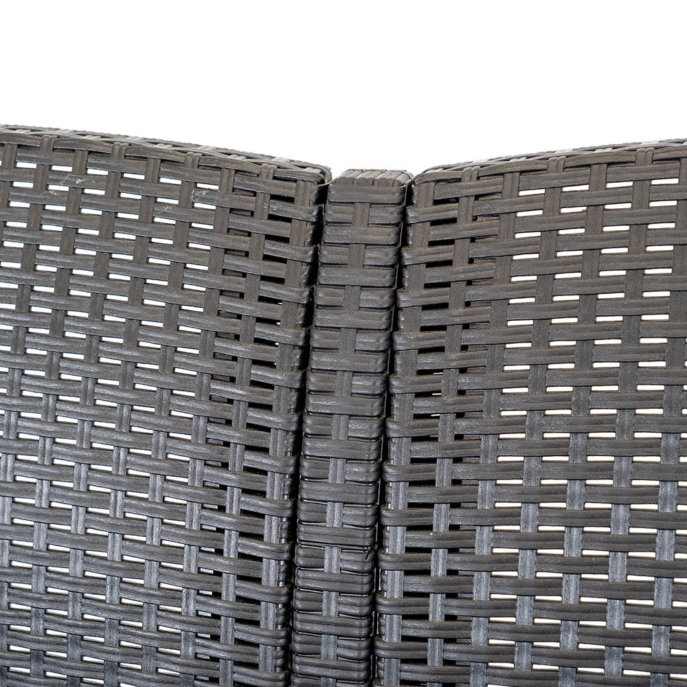 Canapea de grădină Venus cu 3 locuri și perne, grafit, efect ratan