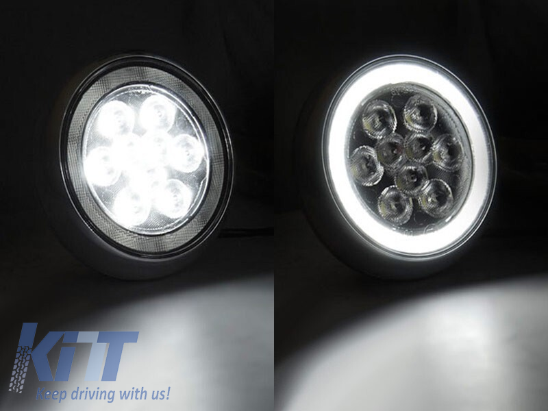 Kit de proiectoare LED potrivit pentru grila Mini Cooper toate versiunile crom, stânga + dreapta Performance AutoTuning