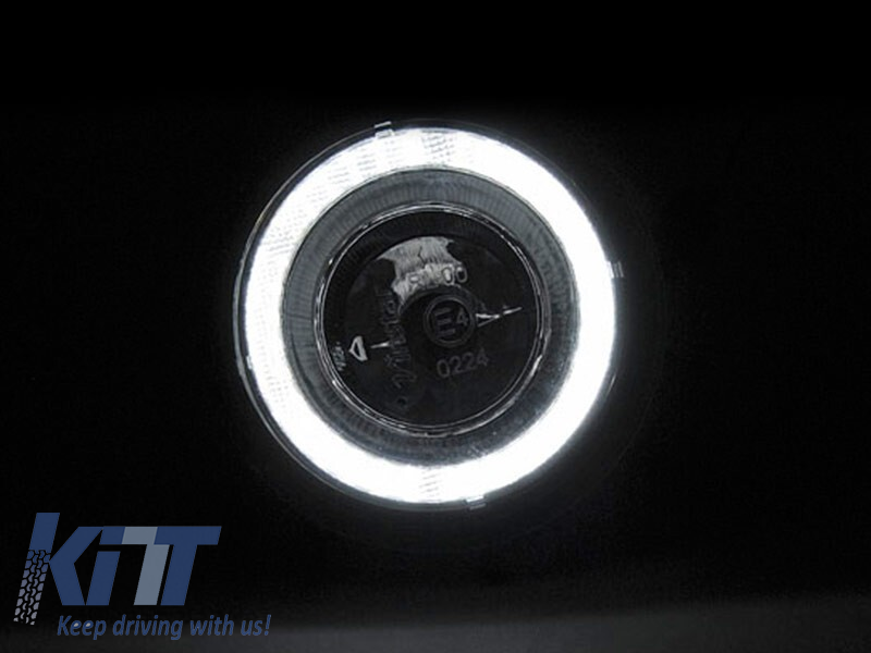 Kit de proiectoare cu ochi de înger potrivit pentru Mini Cooper R55/R56/R57/R58/R59/R60 crom, stânga + dreapta Performance AutoTuning