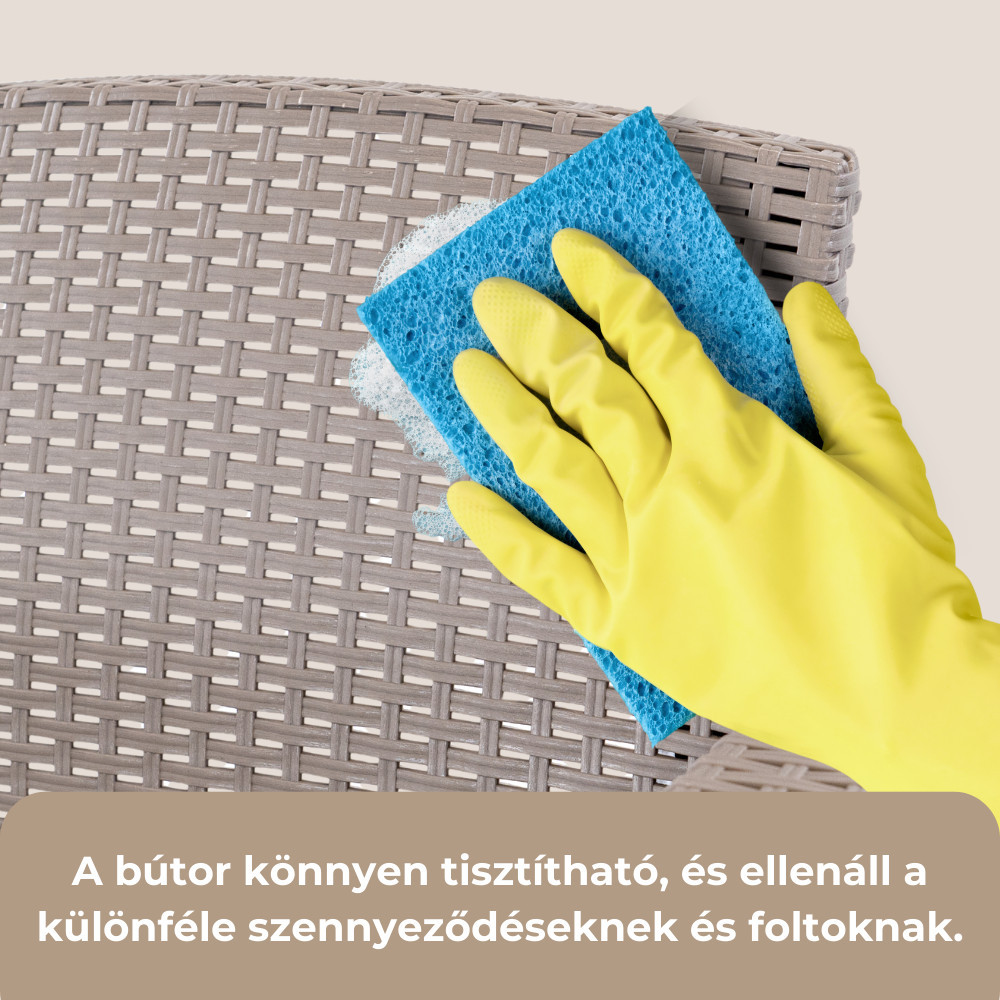 Set mobilier de grădină Leziter Venus Big, 6 locuri, maro, aspect ratan