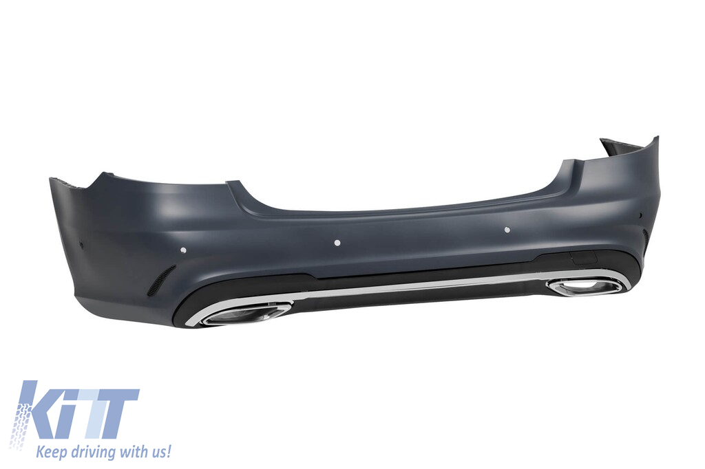 Spoiler spate A Design Line potrivit pentru Mercedes E-Class W212 Sedan 2012-2016 cu ieșiri de evacuare cromate Performance AutoTuning