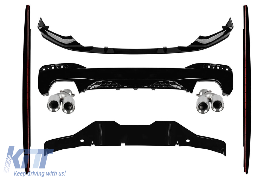 Kit de caroserie și difuzor M Performance Design Design cu ieșiri de evacuare cromate M5, potrivit pentru BMW Seria 5 G30 2017-2020 Performance AutoTuning