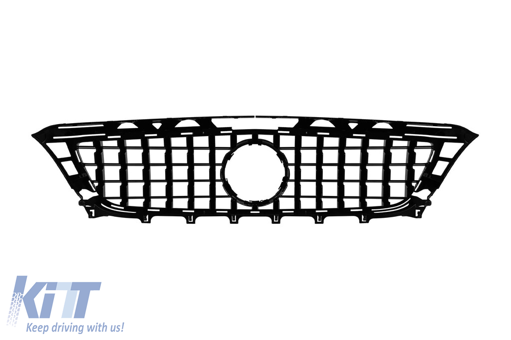 Set grilă crom/negru tip GT și grilă centrală potrivită pentru Mercedes CLS C218 2011-2014 echipat cu bara de protecție standard Performance AutoTuning