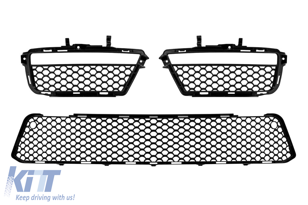Bumper frontal A Design tip S63, S65 cu grilă Brabus crom/negru, potrivit pentru Mercedes S-Class W221 2006-2013 cu lumini de zi Performance AutoTuning