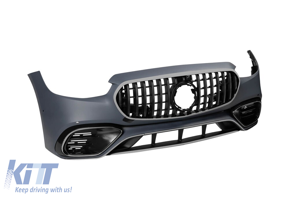 Bumper frontal A Design tip S63 potrivit pentru Mercedes S-Class W223 după 2020 cu elemente din crom fumuriu Performance AutoTuning