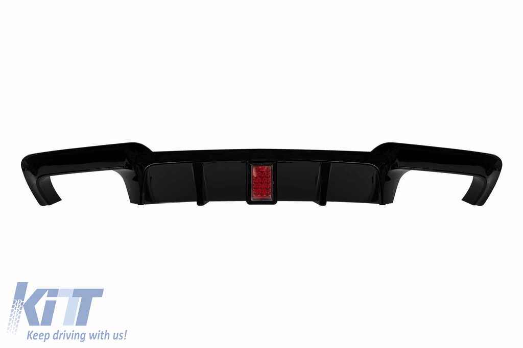 Difuzor tip M Performance Design Design potrivit pentru bara spate M a BMW Seria 5 F10 sedan 2010-2017 cu stop de frână suplimentar, lac negru -oo--oo- Performance AutoTuning