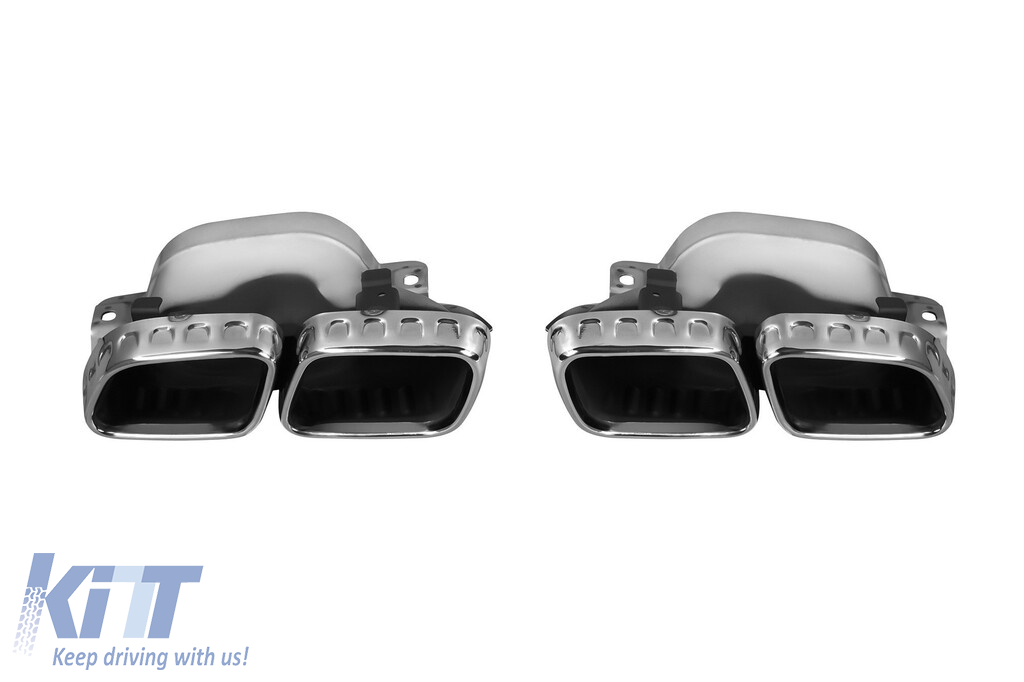 Pachetul de design tip E63 potrivit pentru Mercedes E-Class C238 coupe, A238 cabrio 2017-2019 cu capete cromate, pentru modelul cu bara de protecție spate A Design Performance AutoTuning