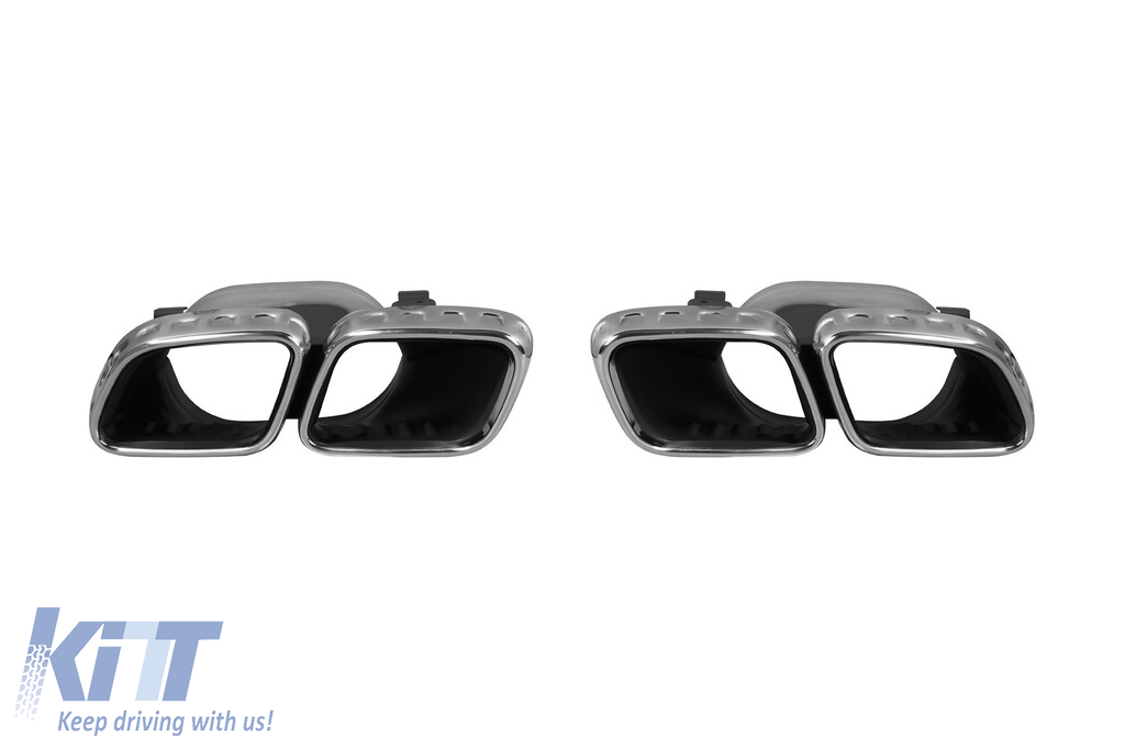 Pachetul de design tip E63 potrivit pentru Mercedes E-Class C238 coupe, A238 cabrio 2017-2019 cu capete cromate, pentru modelul cu bara de protecție spate A Design Performance AutoTuning