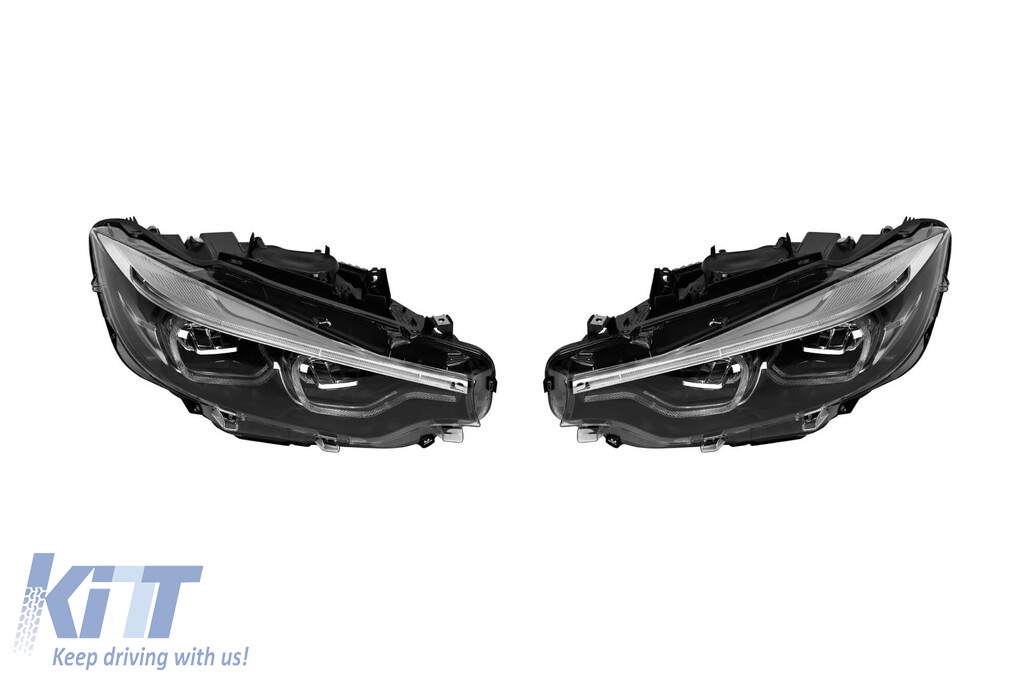 Set de faruri LED tip X-laser potrivit pentru BMW Seria 4 F32, F33, F36 2017-2019 pentru modelul cu faruri LED de fabricație Performance AutoTuning