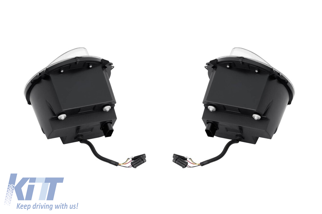 Set de faruri de tuning potrivit pentru Mercedes G-Class W463 cu design W464 1989-2018 cu bază cromată, stânga și dreapta Performance AutoTuning