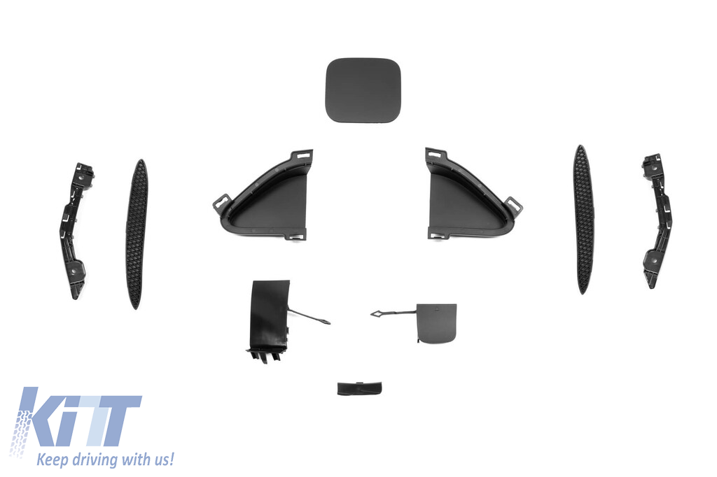Un pachet de design tip GLE63 potrivit pentru Mercedes GLE SUV W167 2018-2023, cu elemente din lac negru, faruri LED și stopuri LED Performance AutoTuning