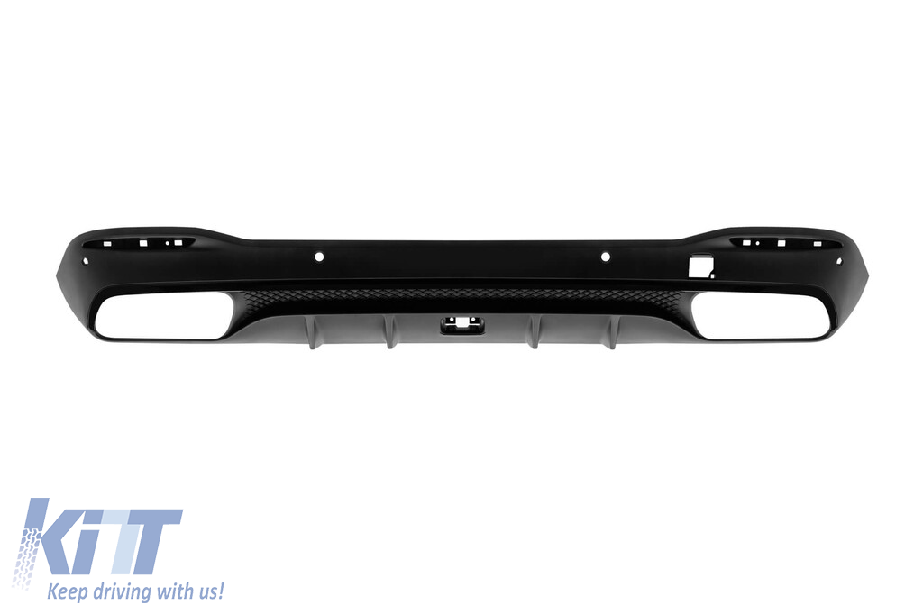 Un pachet de design tip GLE63 potrivit pentru Mercedes GLE SUV W167 2018-2023, cu elemente din lac negru, faruri LED și stopuri LED Performance AutoTuning