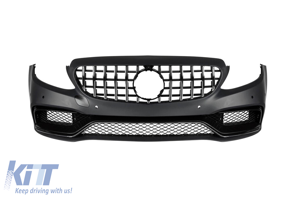 Pachet de tuning design A potrivit pentru Mercedes C-Class S205 break 2013-2018 cu grilă GT crom/negru și capete cromate Performance AutoTuning