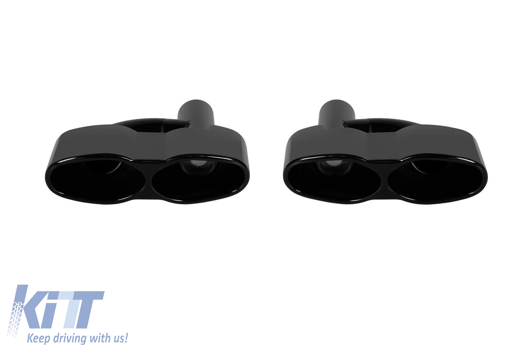 Vârfuri de eșapament din lac negru tip 65 potrivite pentru Mercedes S-Class W221 2005-2013, E-Class W211 2002-2008, W212 2009-2016, CL C216 2006-2014, ML W164 2005-2011 Performance AutoTuning