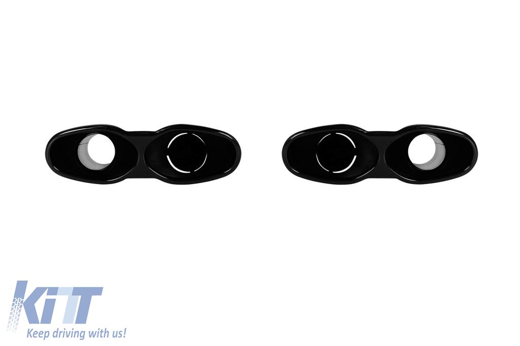 Vârfuri de eșapament din lac negru tip 65 potrivite pentru Mercedes S-Class W221 2005-2013, E-Class W211 2002-2008, W212 2009-2016, CL C216 2006-2014, ML W164 2005-2011 Performance AutoTuning