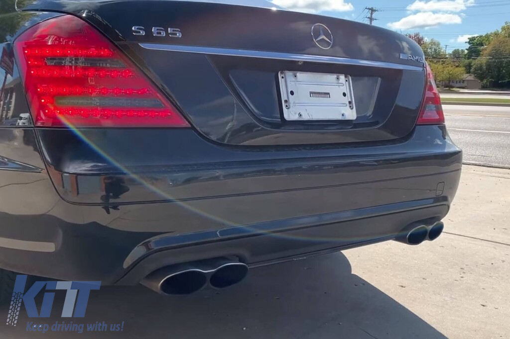 Vârfuri de eșapament din lac negru tip 65 potrivite pentru Mercedes S-Class W221 2005-2013, E-Class W211 2002-2008, W212 2009-2016, CL C216 2006-2014, ML W164 2005-2011 Performance AutoTuning