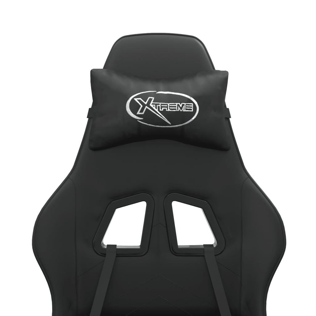 Scaun de gaming cu suport picioare, negru, piele ecologică GartenMobel Dekor