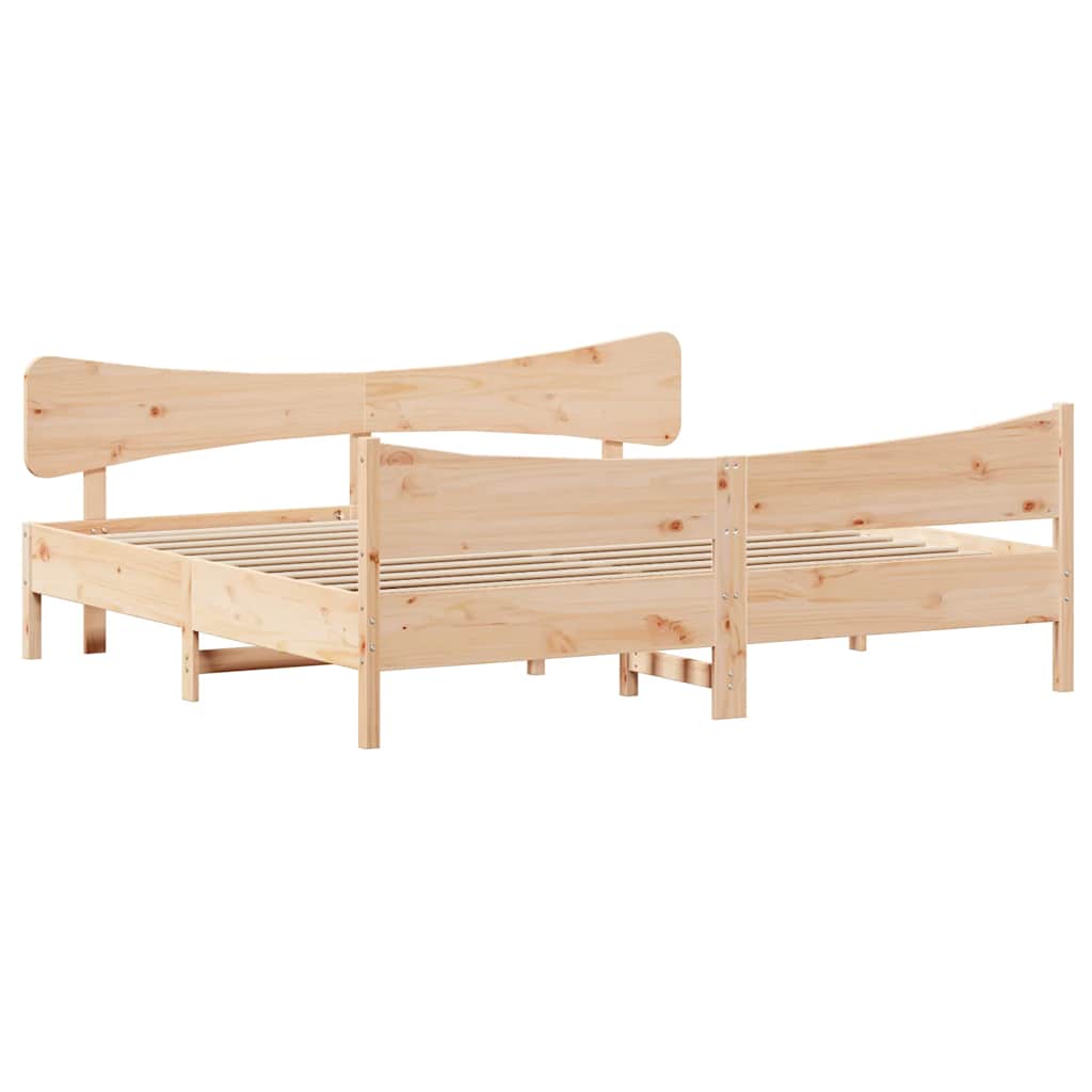 Cadru de pat fără saltea, 200x200 cm, lemn masiv pin GartenMobel Dekor