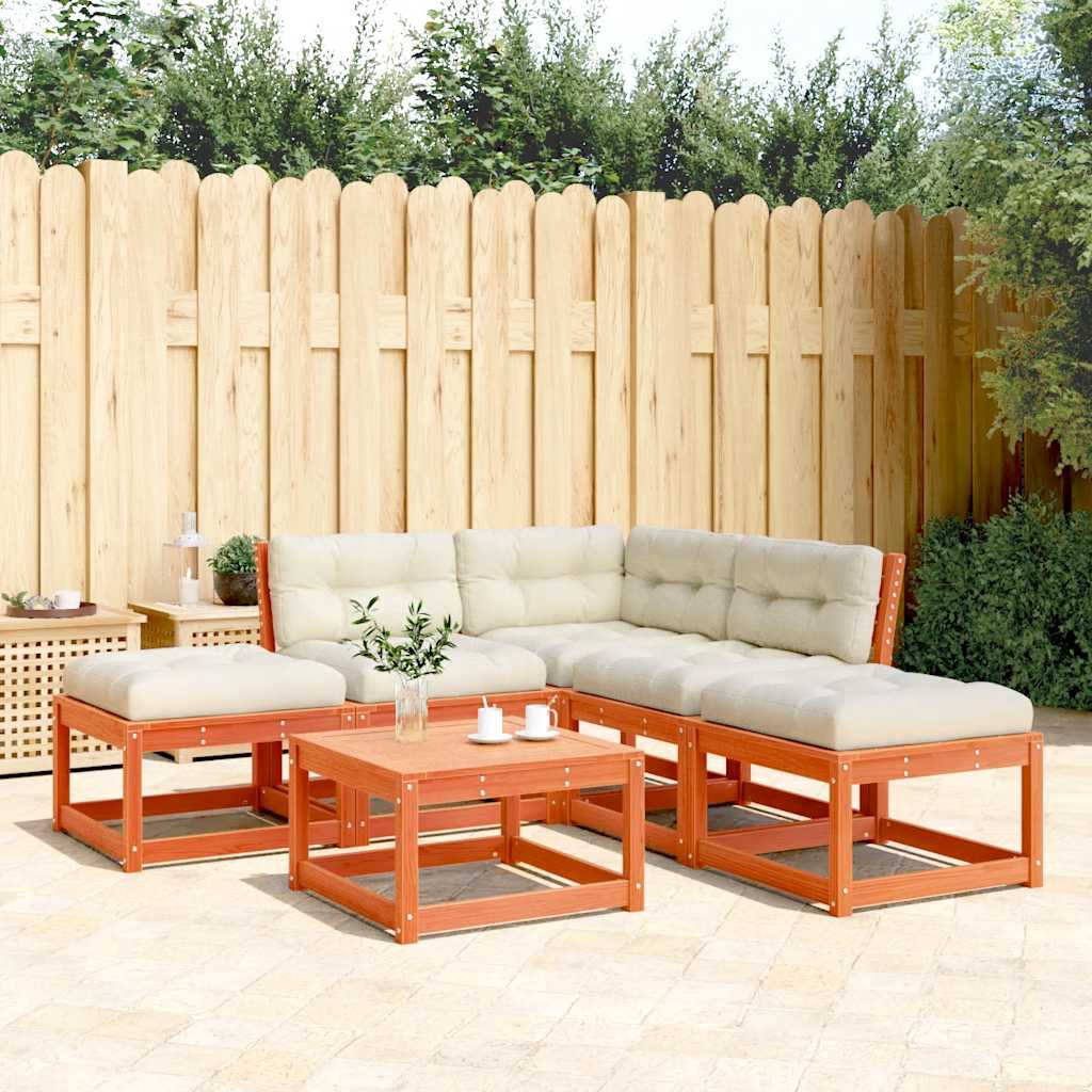 Set mobilier de grădină cu perne, 5 piese, lemn masiv de pin GartenMobel Dekor