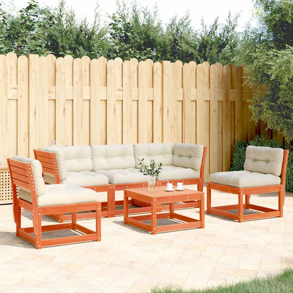 Set mobilier de grădină cu perne, 5 piese, lemn masiv de pin GartenMobel Dekor