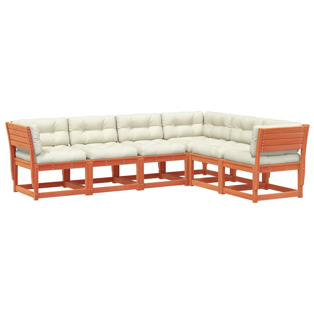 Set mobilier de grădină cu perne, 6 piese, lemn masiv de pin GartenMobel Dekor