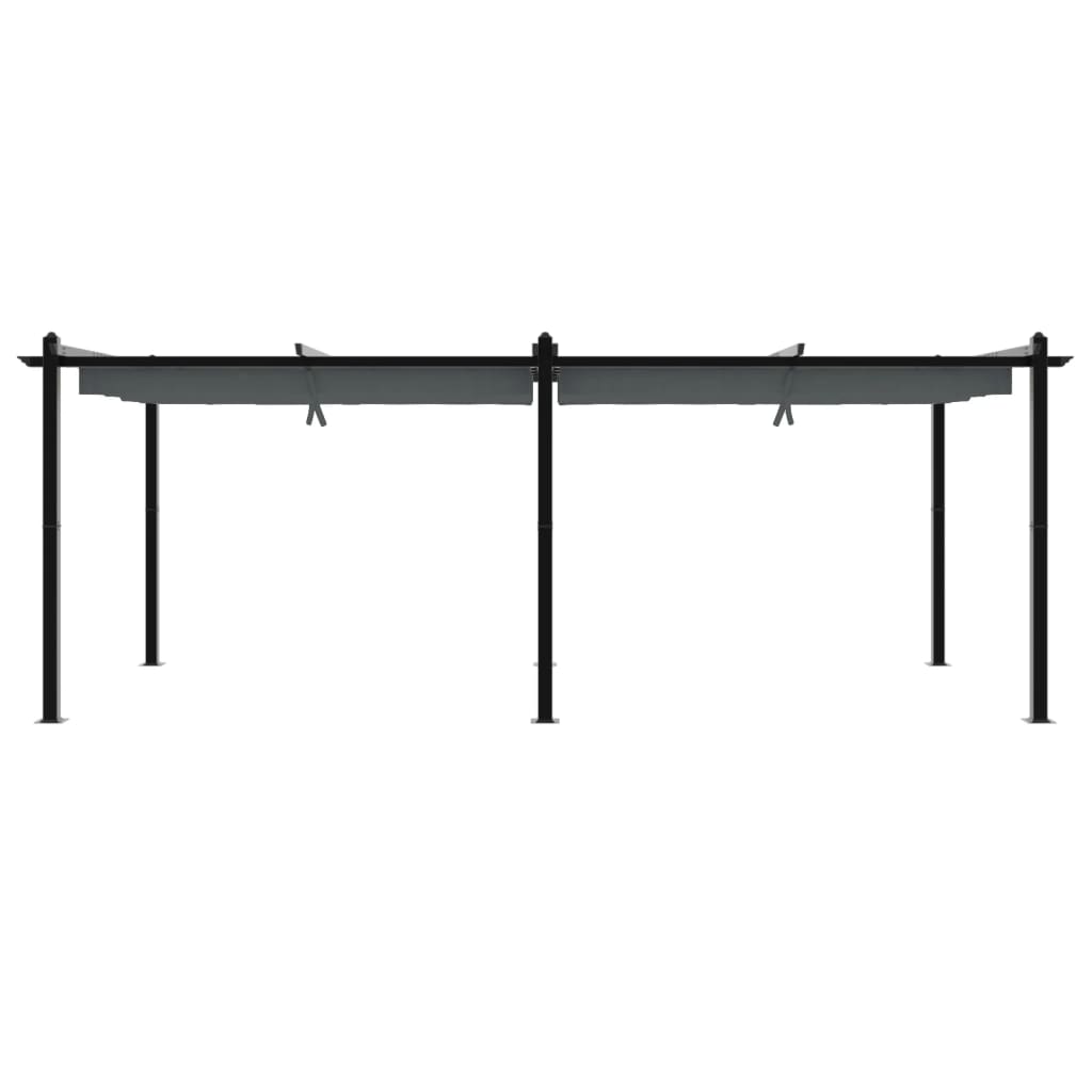 Foișor de grădină, acoperiș retractabil antracit 3x6 m aluminiu GartenMobel Dekor