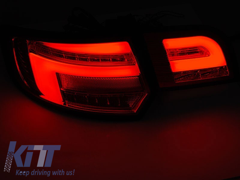 Set de stopuri LED de tuning potrivit pentru Audi A3 8P sportback 2008-2012 bază complet fumurie, stânga și dreapta Performance AutoTuning