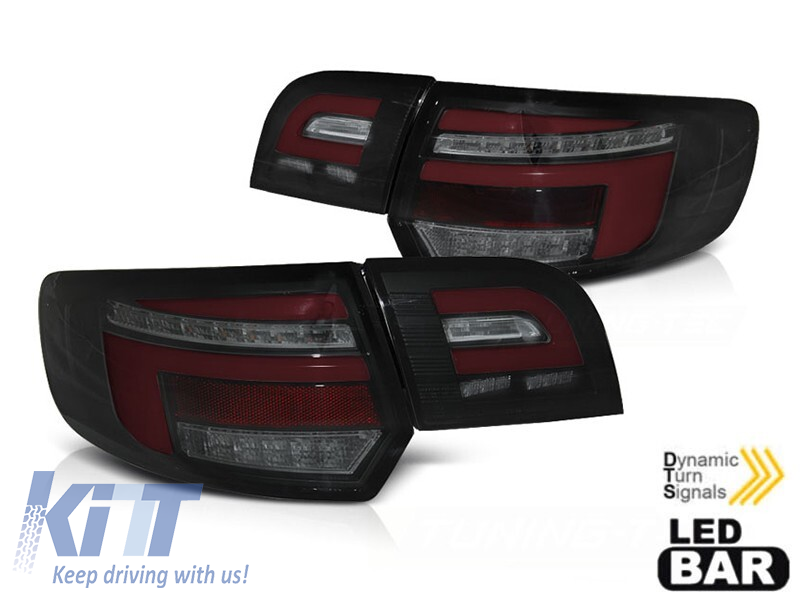 Set de stopuri LED de tuning potrivit pentru Audi A3 8P sportback 2008-2012 bază complet fumurie, stânga și dreapta Performance AutoTuning