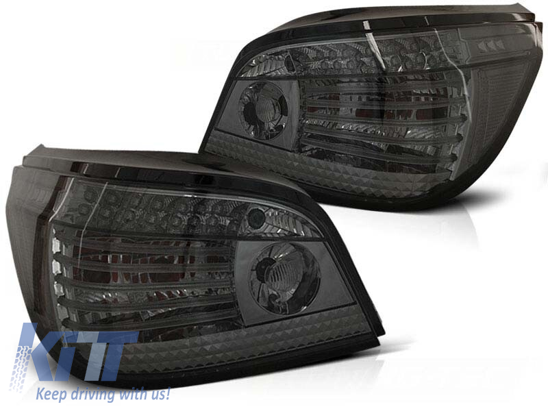 Set de stopuri LED de tuning potrivit pentru BMW Seria 5 E60 07.2003-2007 fumurii, stânga și dreapta Performance AutoTuning
