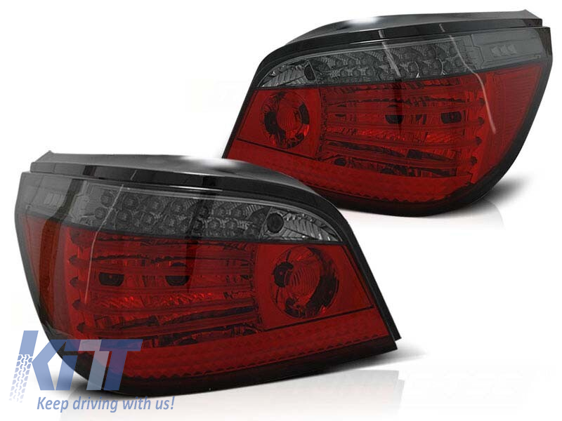 Set de stopuri LED de tuning potrivit pentru BMW Seria 5 E60 07.2003-2007 roșu/întunecat, stânga și dreapta Performance AutoTuning