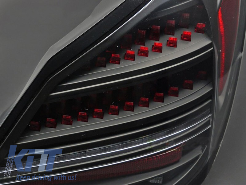 Set de stopuri LED de tuning potrivit pentru Mercedes C-Class W205 sedan 2014-2021, bază fumurie, cu semnalizare dinamică, stânga și dreapta Performance AutoTuning