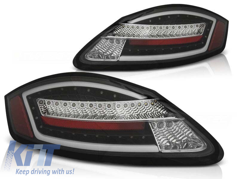 Set de stopuri LED de tuning potrivit pentru Porsche Boxster 987/Cayman 2005-2008 cu bază roșie, stânga și dreapta Performance AutoTuning