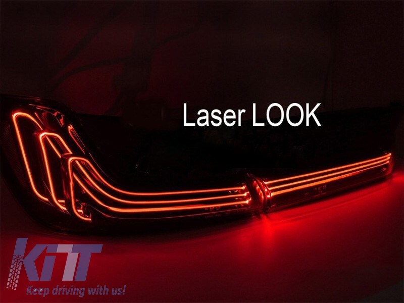 Set de stopuri LED potrivit pentru BMW Seria 3 G20 sedan 2019-2022, cu bază fumurie, stânga și dreapta Performance AutoTuning