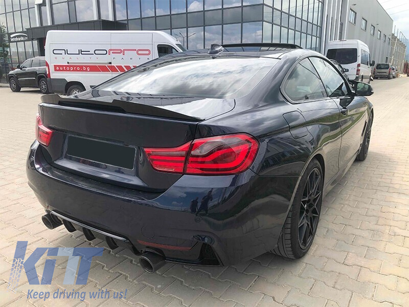 Set de stopuri LED potrivit pentru BMW Seria 4 F32 Coupe, F33 Cabriolet, F36 Gran Coupe 2013-2016, fumurii, stânga și dreapta Performance AutoTuning