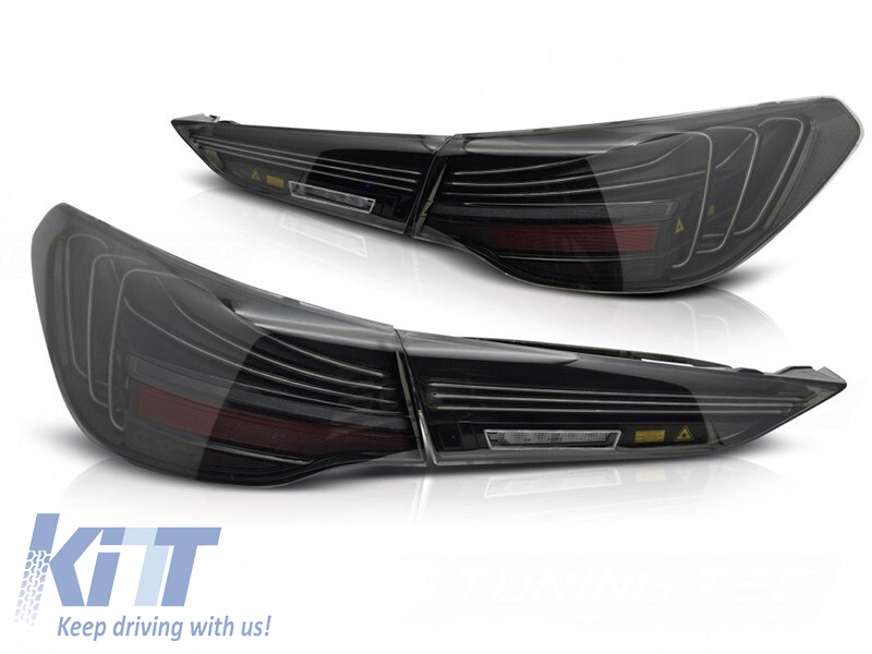 Set de stopuri LED potrivit pentru BMW Seria 4 G22 coupe, G23 cabrio după 2020, cu bază fumurie, stânga și dreapta Performance AutoTuning