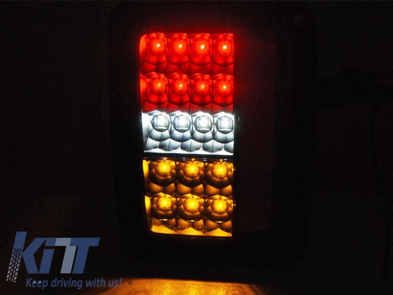 Set de stopuri LED potrivit pentru Jeep Wrangler JK 2007-2018, bază fumurie, stânga și dreapta Performance AutoTuning