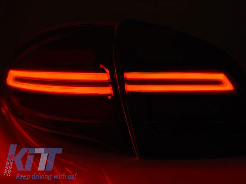 Set de stopuri LED potrivit pentru Porsche Cayenne 2010-2015, bază fumurie roșie, stânga și dreapta Performance AutoTuning