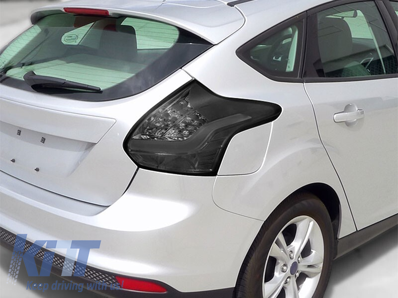 Set de stopuri LED tuning potrivit pentru Ford Focus hatchback 2011-2014 cu bază complet fumurie, stânga și dreapta Performance AutoTuning