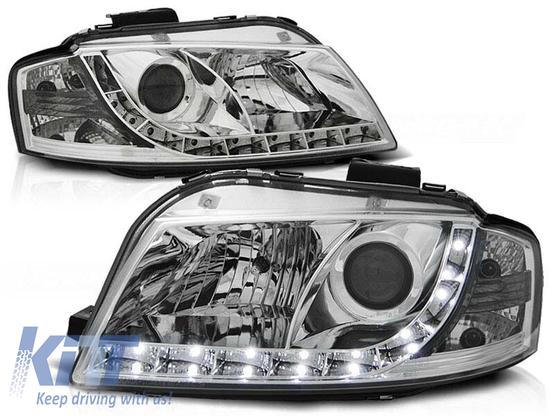 Kit de faruri tuning cu lumini LED potrivit pentru Audi A3 8P 05.2003-03.2008 3D/5D, stânga și dreapta Performance AutoTuning