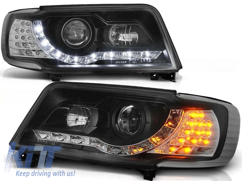 Set de faruri de tuning cu lumini LED potrivit pentru Audi 100 C4 12.1990-06.1994, stânga și dreapta Performance AutoTuning