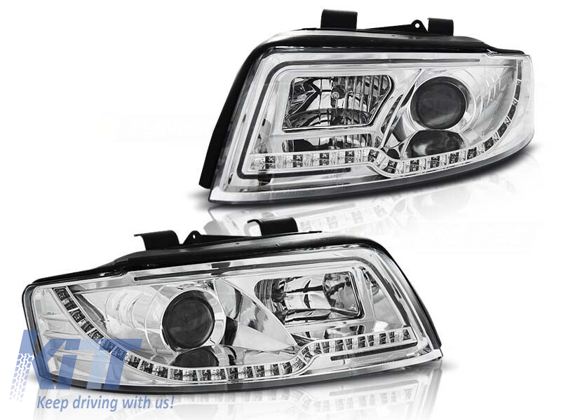 Set de faruri de tuning cu lumini LED potrivit pentru Audi A4 B6 10.2000-10.2004 sedan/combinate, stânga și dreapta Performance AutoTuning