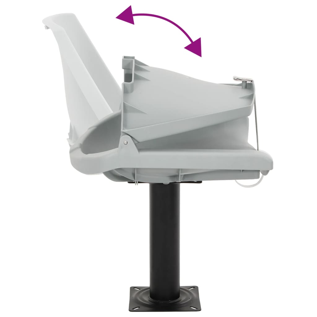 Set scaun pliabil, 4 piese, fără pernă, gri, 48x51x41 cm GartenMobel Dekor