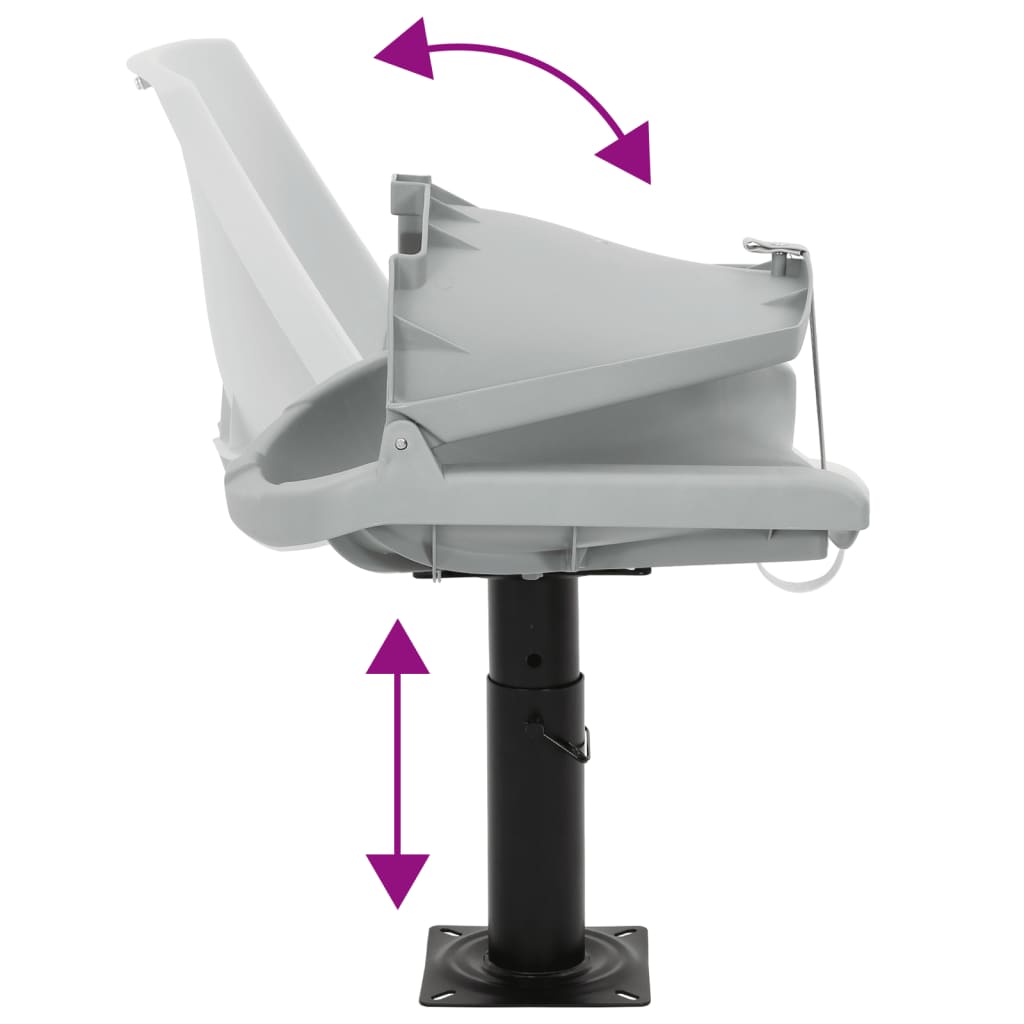 Set scaun pliabil, 4 piese, fără pernă, gri, 48x51x41 cm GartenMobel Dekor