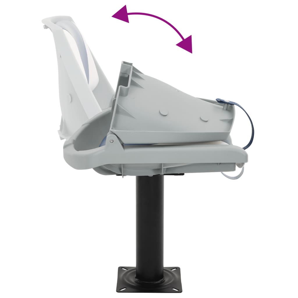 Set scaun pliabil pentru barcă, albastru și alb, 48x51x41 cm GartenMobel Dekor